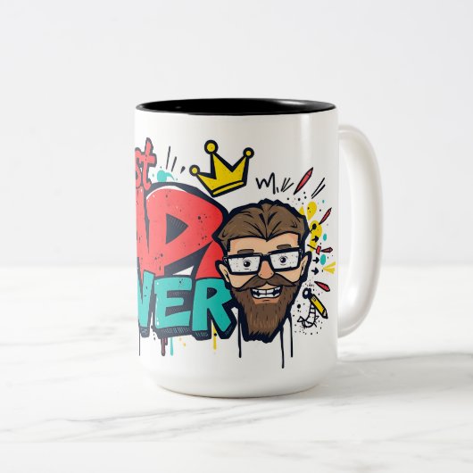 Best Papa Ever – Graffiti Legend Fathers Day Mugs Tweekleurige Koffiemok (Voorkant rechts)