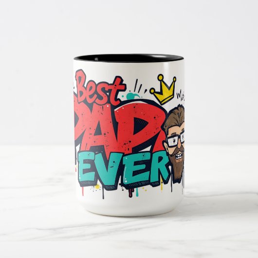 Best Papa Ever – Graffiti Legend Fathers Day Mugs Tweekleurige Koffiemok (Center)