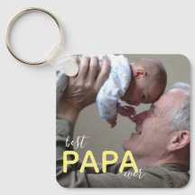 Best Papa Ever Grandpa & Baby Photo Moderne Script