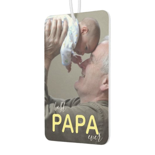 Best Papa Ever Grandpa en Baby Modern Handschrift Luchtverfrisser (Links)