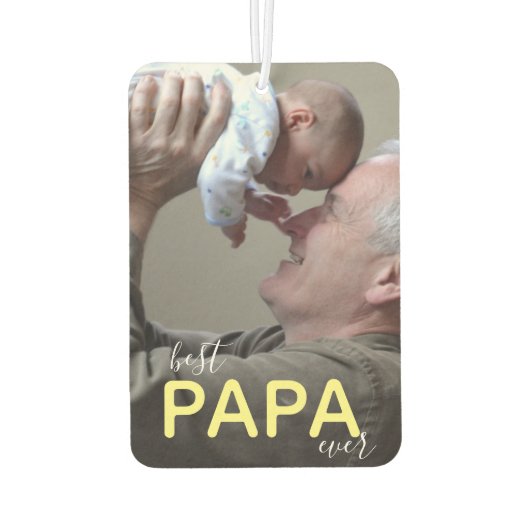 Best Papa Ever Grandpa en Baby Modern Handschrift Luchtverfrisser (Achterkant)
