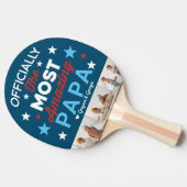 Best Papa Ever | Hand Lettered Photo Collage Tafeltennisbatje (Zijkant)