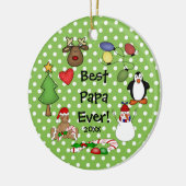 Best Papa Ever kerstversiering Keramisch Ornament (Links)