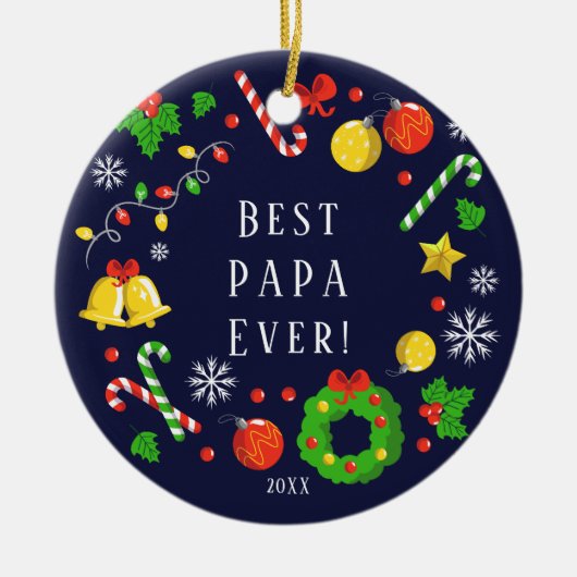 Best Papa Ever kerstversiering Keramisch Ornament (Voorkant)