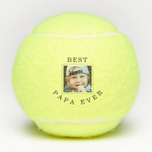 Best Papa Ever Lijst Child Photo Tennis Balls Tennisballen (Voorkant)