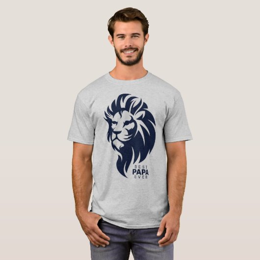 Best Papa Ever, Lion, Vaderdag T-Shirt (Voorkant volledig)