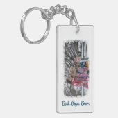 Best Papa Ever Love You Dad Photo Lijst Effects Sleutelhanger (Voorkant Links)