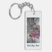 Best Papa Ever Love You Pap Vaderdag Foto Sleutelhanger (Voorkant Links)