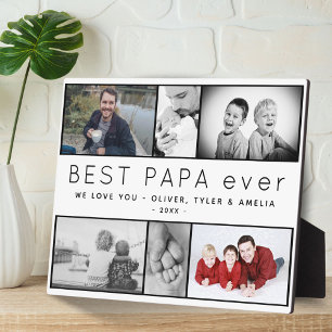 Best Papa Ever Modern 6 Foto Collage Vader Day Fotoplaat