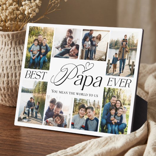 Best Papa Ever Personalized Photo Collage keepsake Fotoplaat
