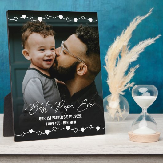 Best Papa Ever Photo 1st Fathers Day Fotoplaat (Zijkant)