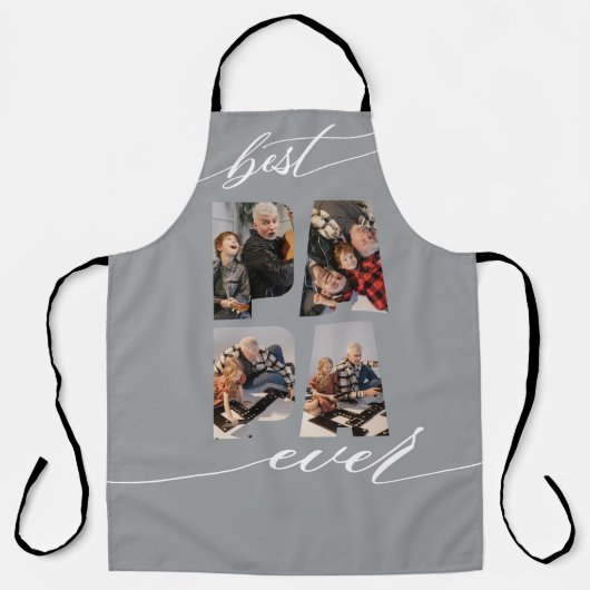 Best Papa Ever Photo Collage Apron Schort (Voorkant)