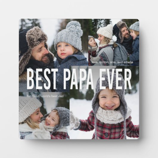 Best Papa Ever Photo Collage Fotoplaat (Voorkant)