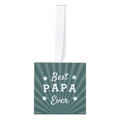 Best Papa Ever Photo Cube Ornament (Voorkant)