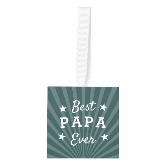 Best Papa Ever Photo Cube Ornament (Voorkant)