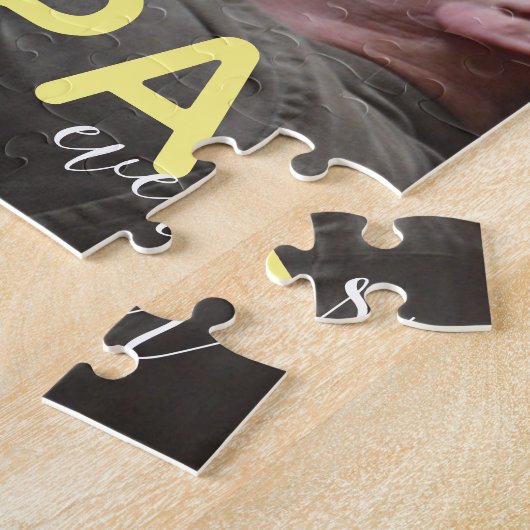 Best Papa Ever Photo Modern Script Grandpa & Baby Legpuzzel (Zijkant)