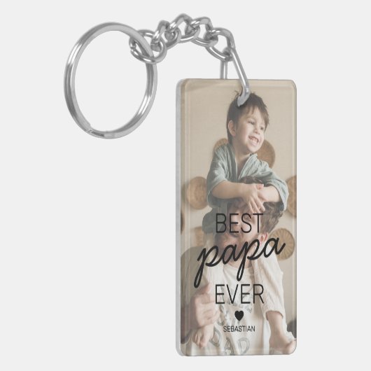 Best Papa Ever Photo Sleutelhanger (Voorkant Links)