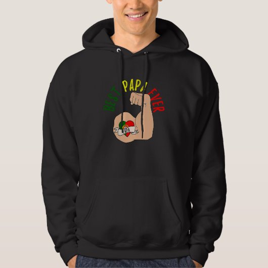 Best Papa Ever Portuguese Dad Fathers Day Hoodie (Voorkant)