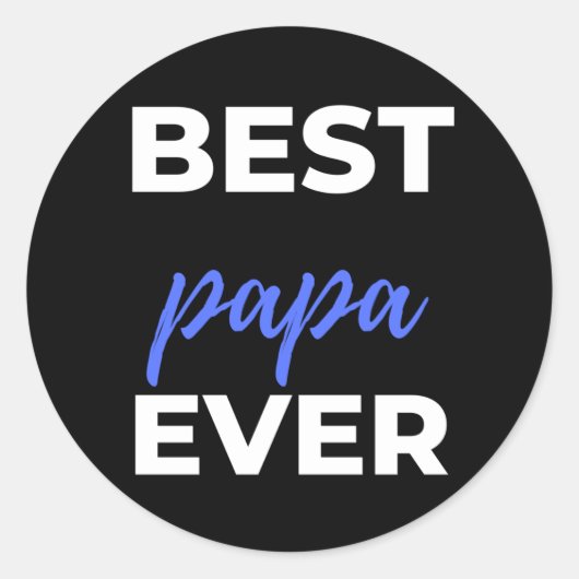 Best Papa Ever Ronde Sticker (Voorkant)