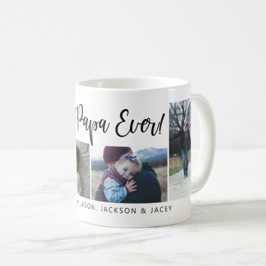 Best Papa Ever Script Coffee Mok (Voorkant rechts)