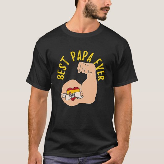 Best Papa Ever Spanish Dad Fathers Day T-shirt (Voorkant)