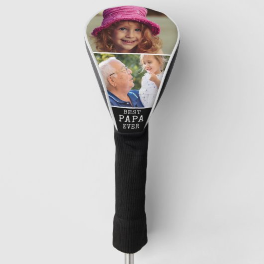 Best Papa Ever Vaderdag 2 Photo Collage Golfheadcover (Voorkant)