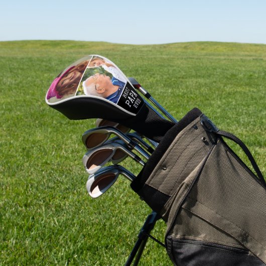 Best Papa Ever Vaderdag 2 Photo Collage Golfheadcover (Insitu)