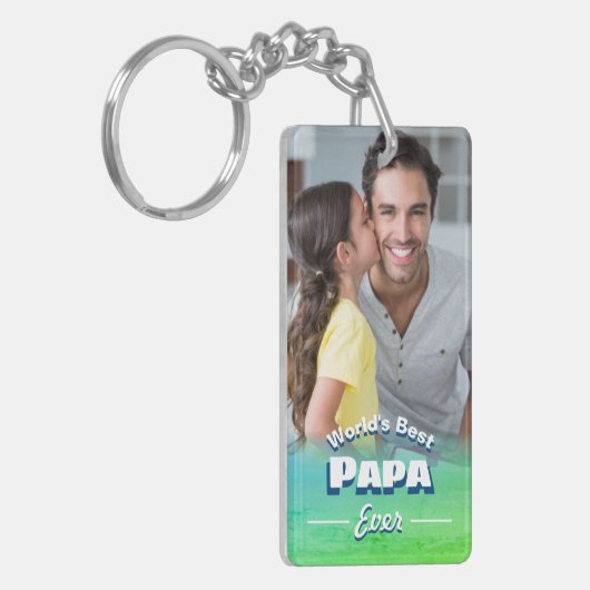 Best Papa Ever Vaderdag Photo Sleutelhanger (Voorkant Links)