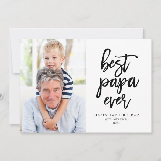 Best Papa Ever | Zwart wit Kaart (Voorkant)