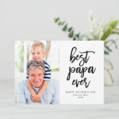 Best Papa Ever | Zwart wit Kaart (Staand voorkant)