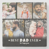 Best papa Foto Stenen Onderzetter (Voorkant)
