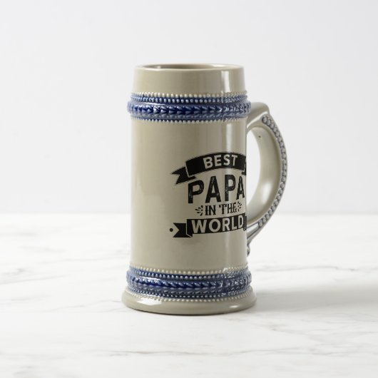 Best Papa in de wereld woordkunst Bierpul (Voorkant rechts)