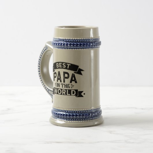 Best Papa in de wereld woordkunst Bierpul (Voorkant links)