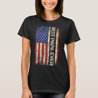 Best Papa ooit Amerikaanse vlag cadeautjes voor va T-shirt