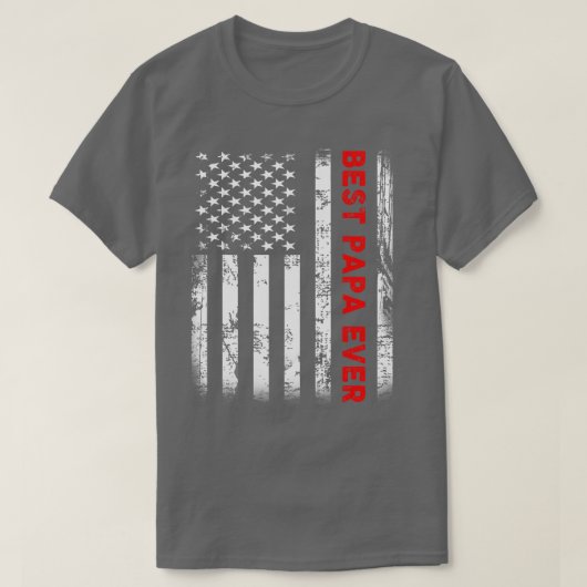 Best Papa ooit Amerikaanse vlaggeschenken voor opa T-shirt (Design voorkant)