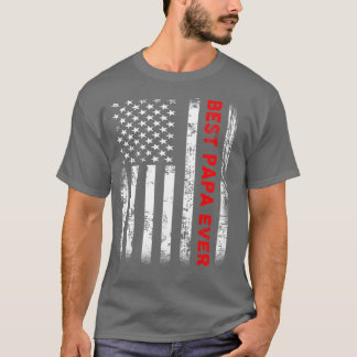 Best Papa ooit Amerikaanse vlaggeschenken voor opa T-shirt