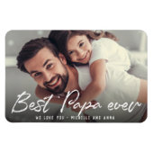 BEST PAPA OOIT Modern Trendy Script Foto Magneet (Horizontaal)