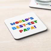 Best Papa-overhemden en -cadeaus van Bright kleure Bier Onderzetter (Linkerzijde)