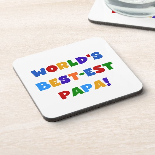 Best Papa-overhemden en -cadeaus van Bright kleure Bier Onderzetter (Linkerzijde)