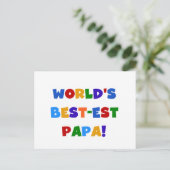 Best Papa-overhemden en -cadeaus van Bright kleure Briefkaart (Staand voorkant)