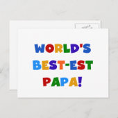 Best Papa-overhemden en -cadeaus van Bright kleure Briefkaart (Voorkant / Achterkant)