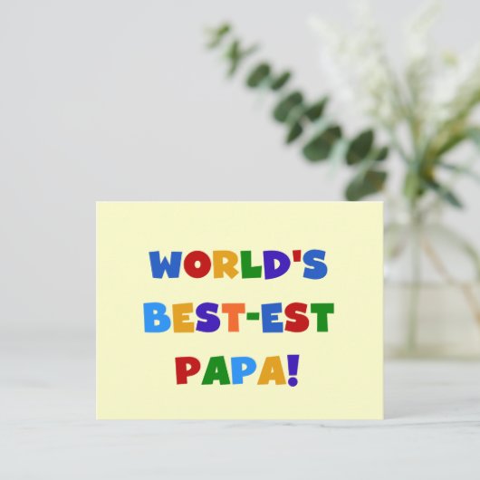 Best Papa-overhemden en -cadeaus van Bright kleure Briefkaart (Staand voorkant)