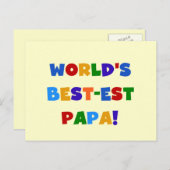 Best Papa-overhemden en -cadeaus van Bright kleure Briefkaart (Voorkant / Achterkant)