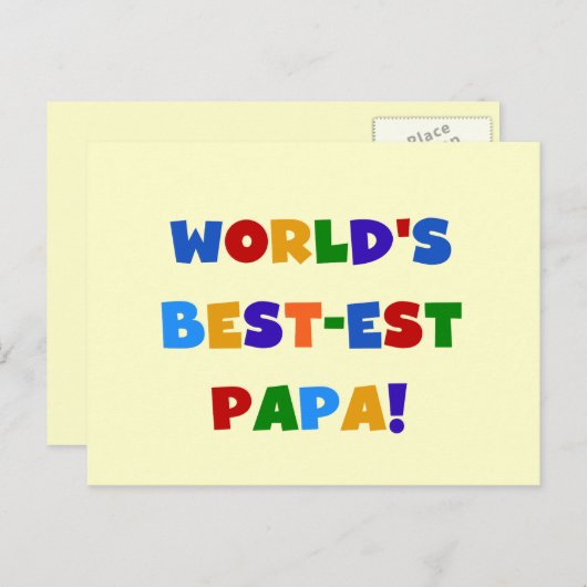 Best Papa-overhemden en -cadeaus van Bright kleure Briefkaart (Voorkant / Achterkant)