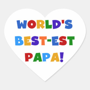 Best Papa-overhemden en -cadeaus van Bright kleure Hart Sticker