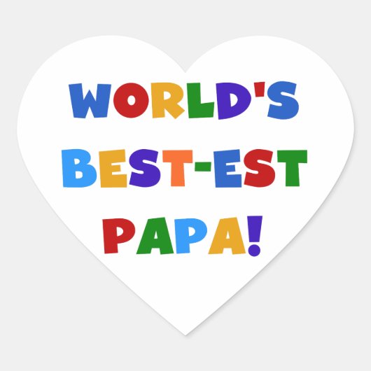 Best Papa-overhemden en -cadeaus van Bright kleure Hart Sticker (Voorkant)