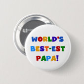 Best Papa-overhemden en -cadeaus van Bright kleure Ronde Button 5,7 Cm (Voorkant /achterkant)