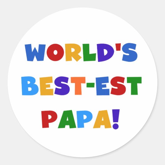 Best Papa-overhemden en -cadeaus van Bright kleure Ronde Sticker (Voorkant)