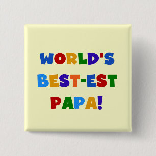 Best Papa-overhemden en -cadeaus van Bright kleure Vierkante Button 5,1 Cm