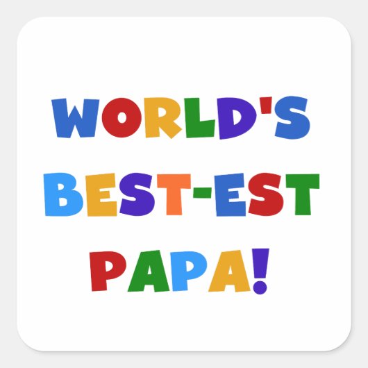 Best Papa-overhemden en -cadeaus van Bright kleure Vierkante Sticker (Voorkant)